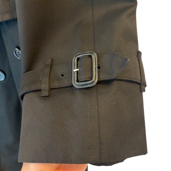 Burberry Trench Coat Men's Authentic size 44 T Double breasted black - Picture 4 of 16